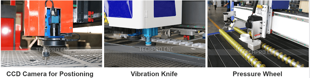 ccd camera and viberating knife of industrial cnc routers