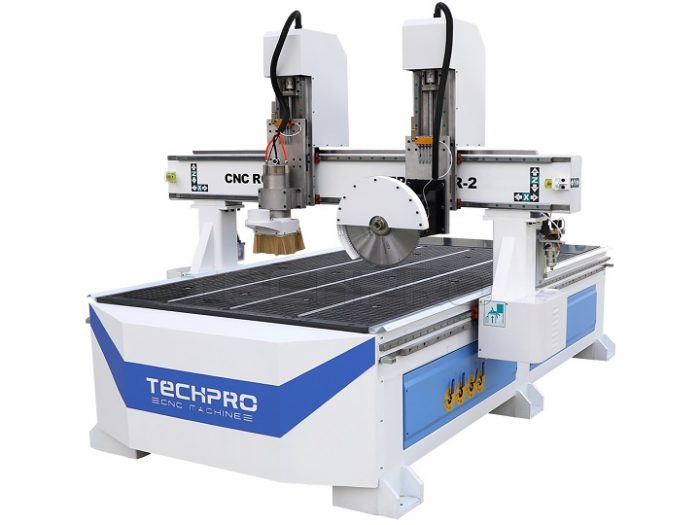 cnc router with saw blade cutting