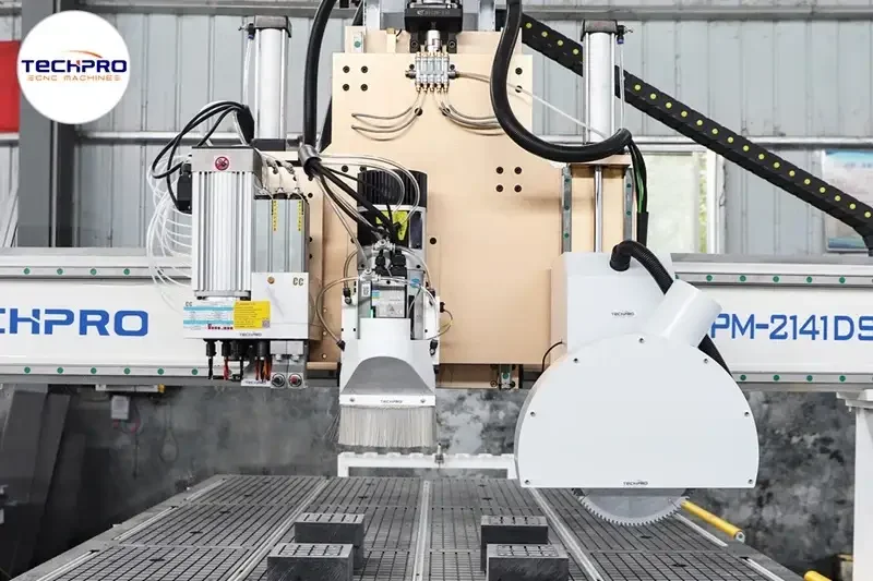 atc spindle + saw blade + drilling head units