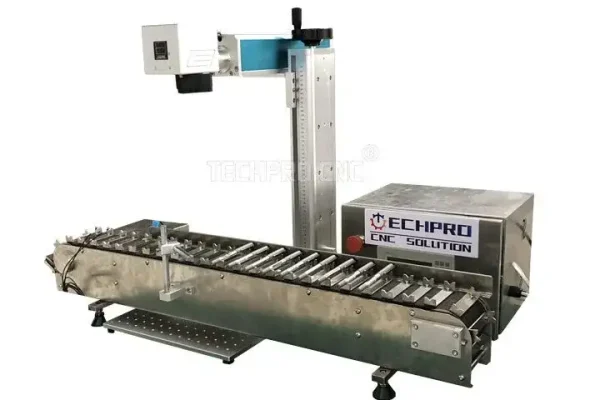 Mopa Laser Merkmaskermasjien met vervoerband vir penmerke te koop